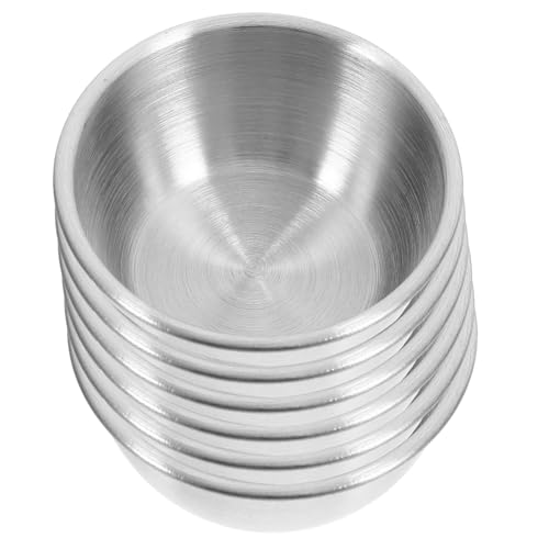 BESPORTBLE 6 pièces Lot de Bols Sauce Inox Mini Plats Tapas pour Condiments Bols Trempette Résistants et Faciles à Nettoyer pour Cuisine et Restaurant