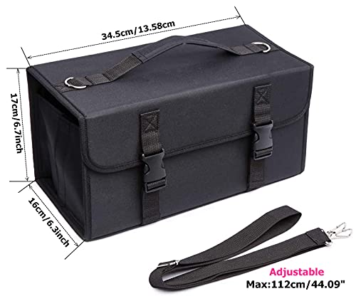 Image of YOUNGCOL 120 Slots Marker Case Marker Holder for Primascolor Markers and Copic Sketch Markers Lipstick Organizer (Black)