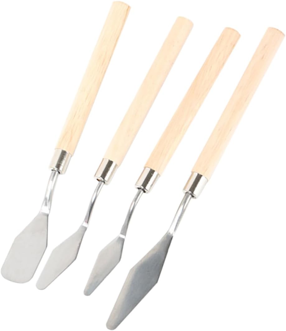 STOBOK 4pcs Eye Shadow Spatula Palette Knife Oil Painting Scrapers for Textured Art Supplies