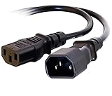 Draht 3 x 1 mm² PremiumCord Kaltgeräteverlängerung für PC 230V 5m, Verlängerungskabel IEC 320, Buchse auf Stecker, IEC 320 C13 auf C14, Stromkabel, Farbe Schwarz