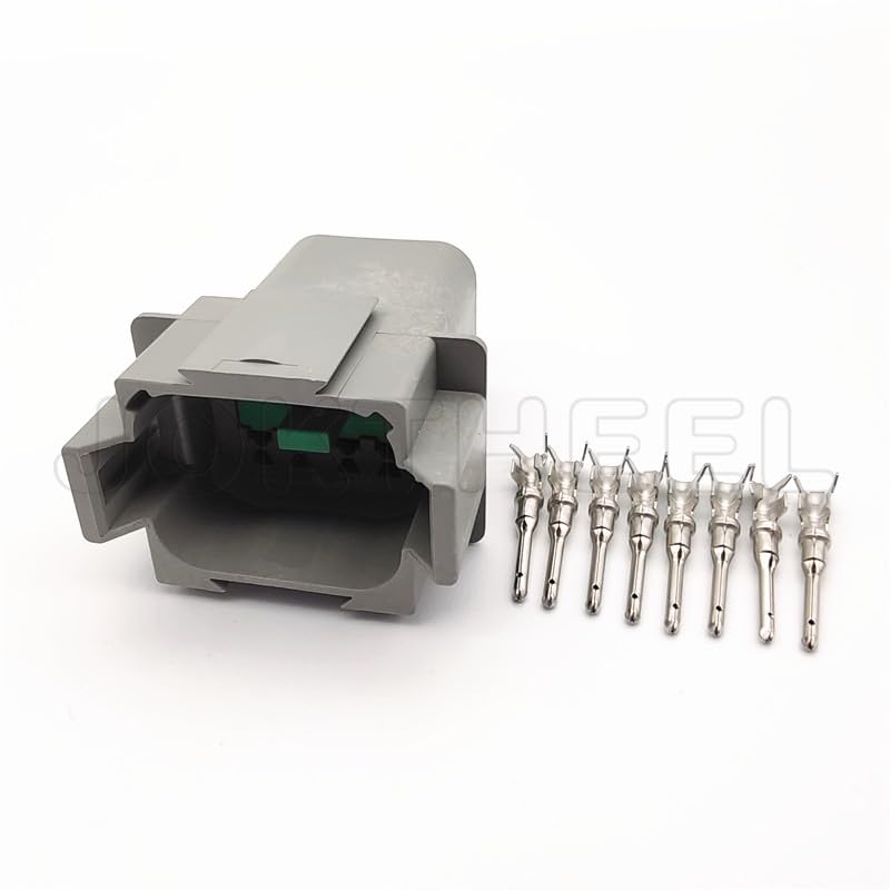 Wiring Connecting Terminals 1/5/10/20 Sets kit Gray DT04-8P Deutsch 8 Pin Way Sealed DT Series Male Automotive Waterproof Electrical Wire Connector Plug - (Color: Male Set, Package: 10 Sets)