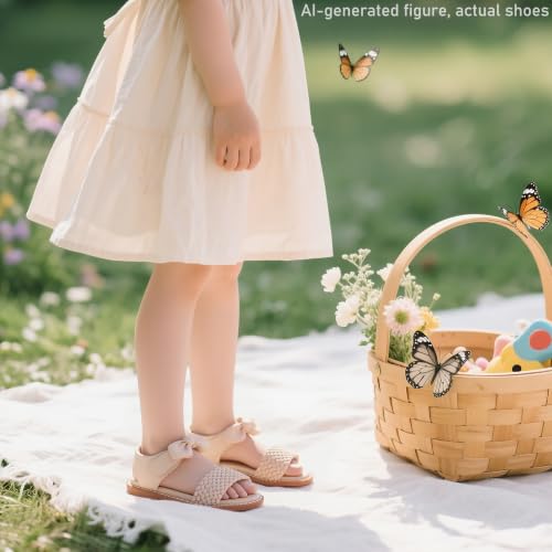 Image of Flaryzone Girls Sandals Open Toe Summer Flats Dress Sandals Shoes Toddler /Little Kid