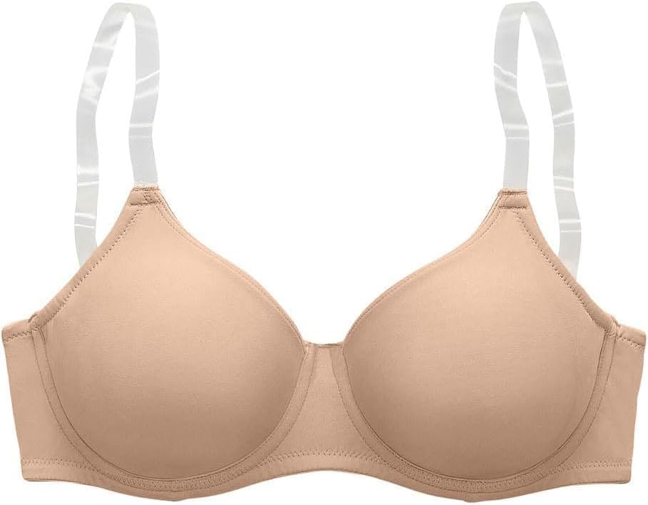 LASCANA Women's Clear Strap Underwire T-Shirt Bra with no Padding, Adjustable Straps, Extra Underwire Support, B - DD Cup - Image 2