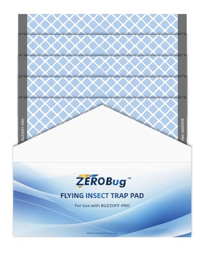 ZeroBug Recambios de trampa adhesiva para moscas BUZZOFF PRO Zapper, tablas de pegamento para recoger moscas de frutas para uso en interiores, compatible con la mayoría de trampas para moscas, control