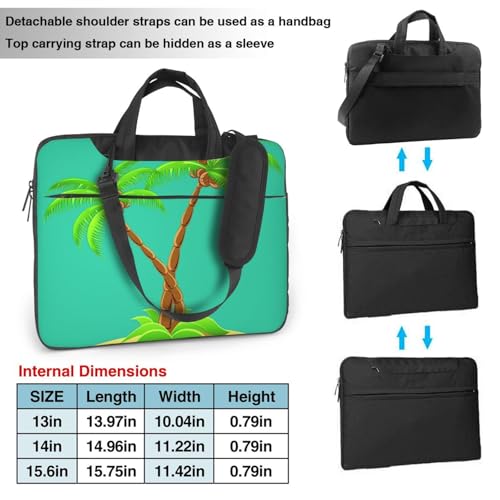 Sac d'ordinateur portable haut de gamme imprimé palmier relief 3D