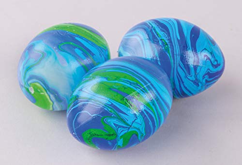 Rayher 35026000 Marmoriefarbe, Marble Set mit Marmorierfarben, Kunststoffeiern und Spießen, 3 Farbtöne, einfach und schnell entstehen marmorierte Ostereier, Tauchmarmorieren
