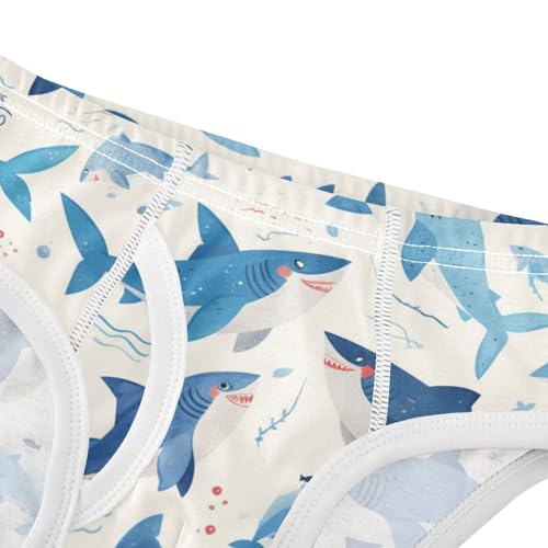 GuoChe Briefs for Boys Pure Cotton Shark in Sizes 2T,3T, 4T, 5T, 6Y and 8Y4