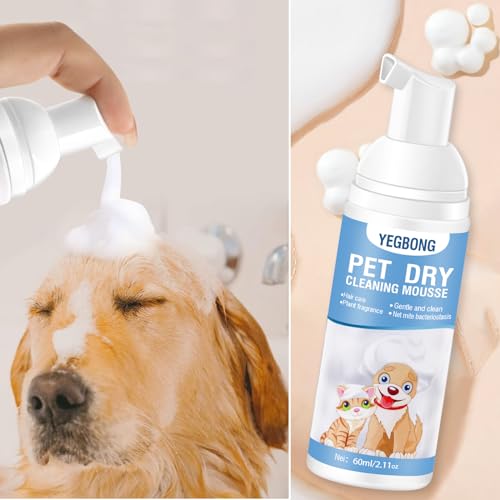 Pets Shampoo Espuma para Baño en Seco, Shampoo para Perro con Ingredientes Naturales 60ml, Shampoo en seco hipoalergénico para Gato, Pet No-Rinse Waterless Shampoo - Imagen 8