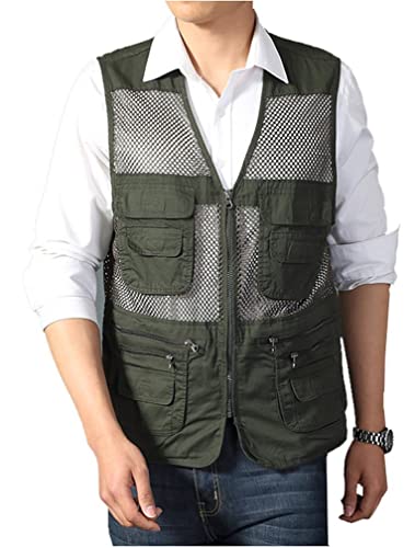 Image of Kedera Men's Safari Fishing Vest Summer Outdoor Mesh Work Journalist's Vest Jacket
