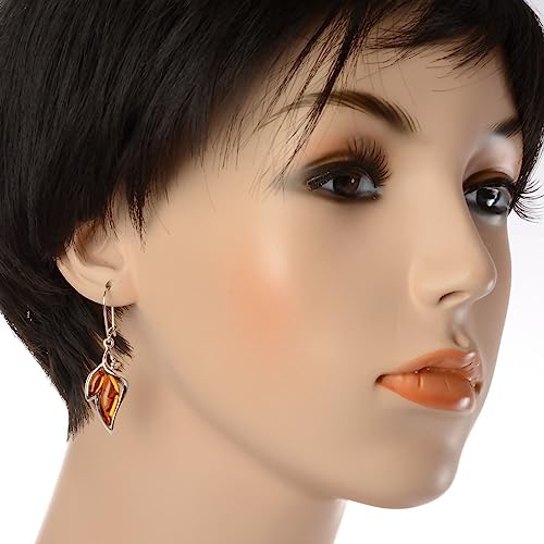 Amber Earrings - Sterling Silver and Baltic Honey Amber Earrings "Charlotte" - Sterling Silver Jewelry Collection3