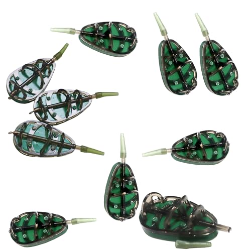 10 Pcs Carp Fishing Method Feeder Inline Method Feeder Carp Fishing Tackle Carp Feeder Carp Fishing Equipment Baits Holder Method Fishing Tool Fishing Accessories Good Holding of Bait with Long Cast