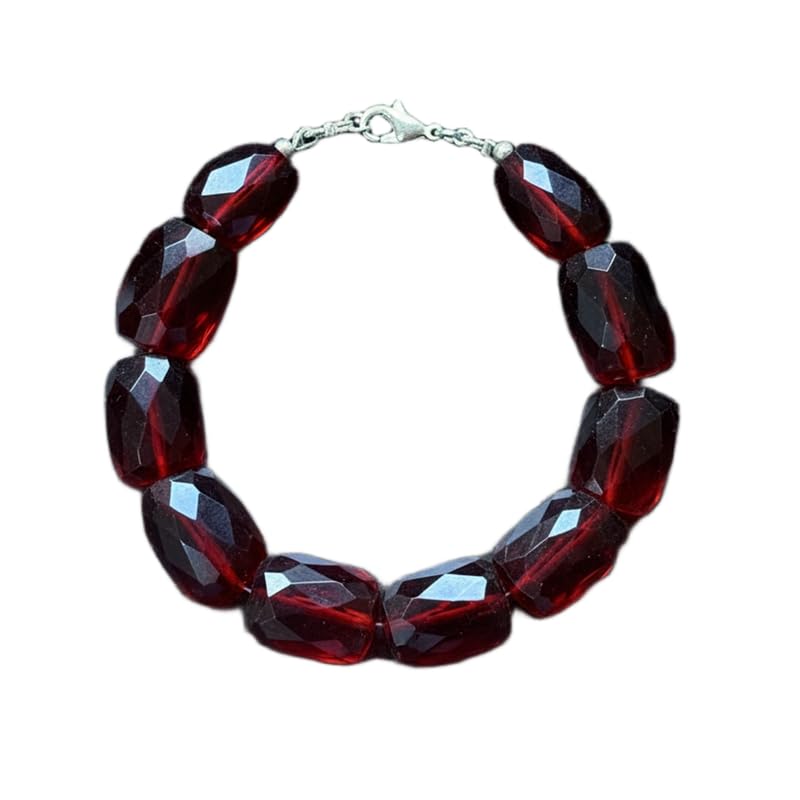 Bracelet en quartz grenat naturel facetté 16x15mm LK_SLNK_00010 pour bijoux empilables