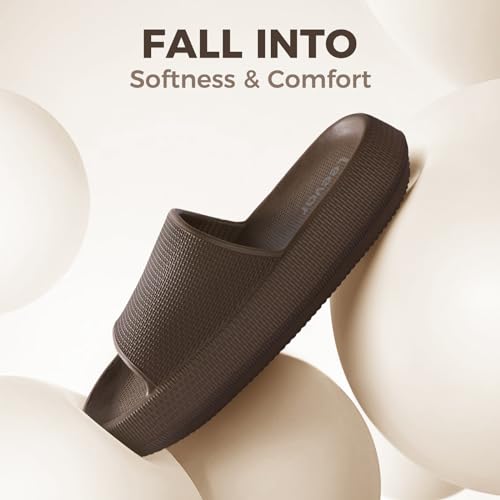 Image of Leevar Cloud Slides for Women and Men - Soft, Comfy, Relax Cloud Slippers, Thick Sole, Non-slip Slides for Men, Easy to Clean, Shower, Swimming, Beach, Indoor and Outdoor Slides for Men
