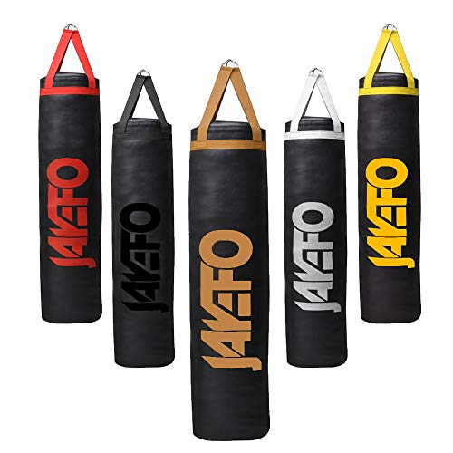 Jayefo Trexter Heavy Punching Bag 6-5-4 FT 10 Year Warranty Muay Thai Heavy Bag Boxing MMA Fitness Workout Training Kick Boxing Punching Banana Bag (Gold, 6FT)