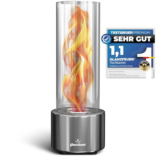 Glanzfeuer Bioethanol Tischkamin Outdoor & Indoor Bioethanol - Extra lange Brenndauer mit Wirbelflamme - Tischfeuer Deko - Tisch Kamin Feuer Feuersäule - Garten & Deko Geschenk Glanzfeuer Bioethanol Tischkamin Outdoor & Indoor Bioethanol - Extra lange Brenndauer mit Wirbelflamme - Tischfeuer Deko - Tisch Kamin Feuer Feuersäule - Garten & Deko Geschenk
