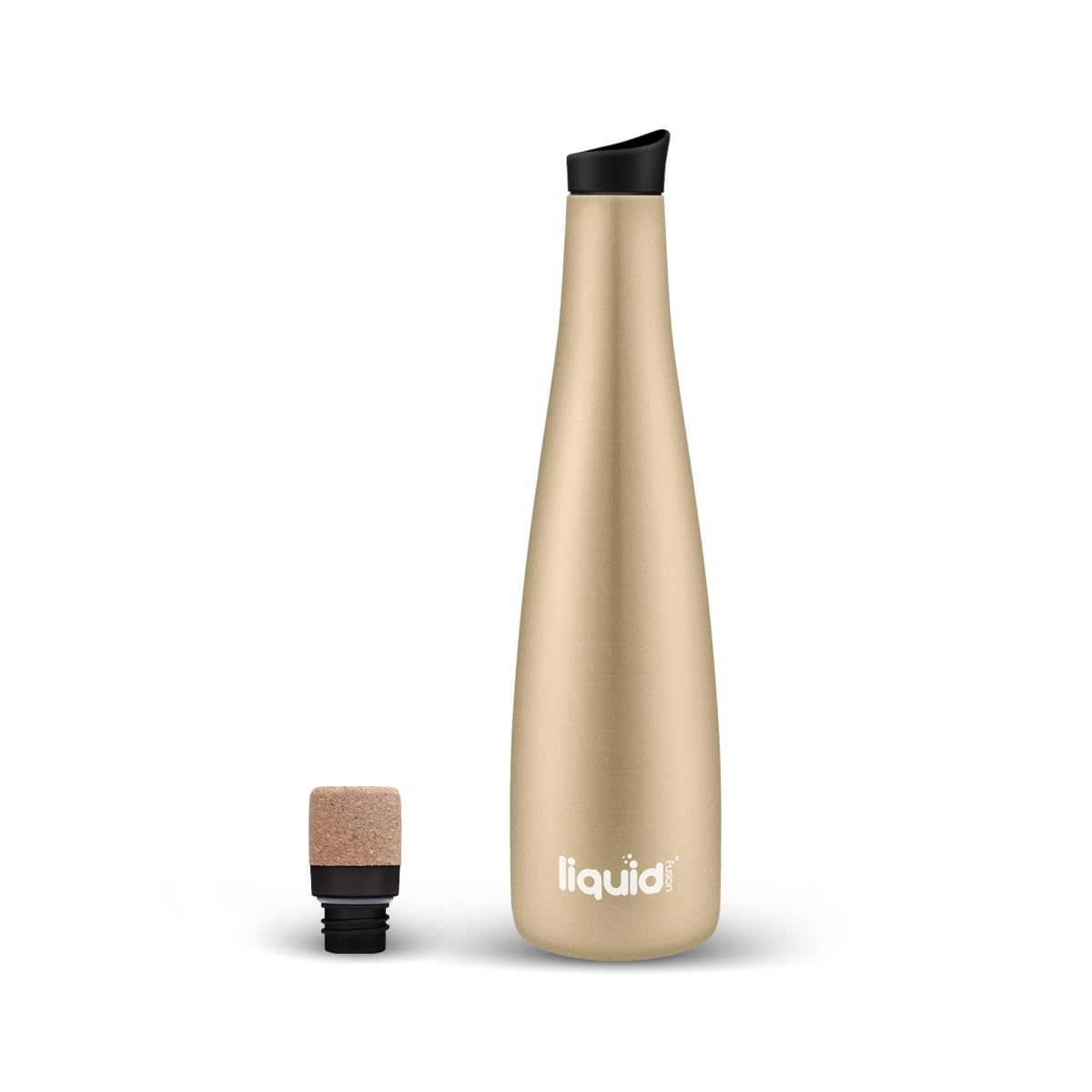 Grand Fusion Icy Bev 2-in-1 Kooler (Wine Carafe and Water Bottle), Vacuum Sealed and Stainless Steel Wine Cooler Bottle, Keeps Wine Chilled Like a Wine Tumbler, Gold, 750 ML (25.4 oz)