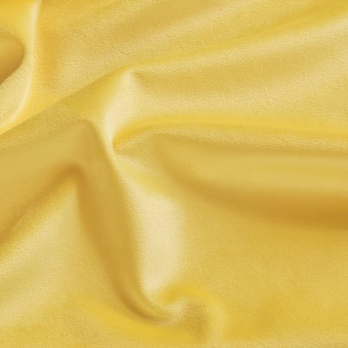 Image of Mixhug Decorative Throw Pillow Covers, Velvet Cushion Covers, Solid Throw Pillow Cases for Couch and Bed, Pale Yellow, 16 x 16 Inches, Set of 2