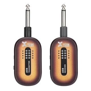 Xvive - A58-SUNBURST - Sistema Wireless Digitale per Chitarra Elettrica Acustica e Basso, Trasmissione in Banda 5,8Ghz - Fino a 5 Ore di Autonomia, Custodia e Doppio Cavo USB Inclusi, Jack Snodati