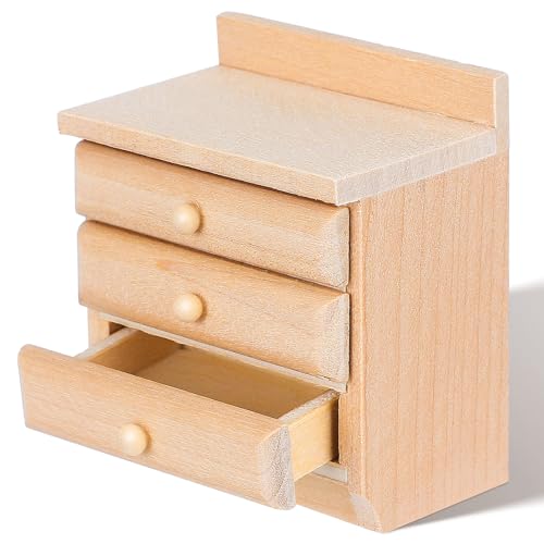 Mobiliario miniatura de madera para dormitorios de casas de muñecas y escenas de coleccionismo