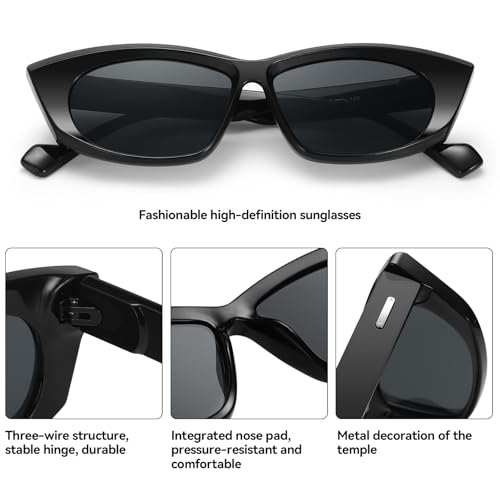 Dollger DG495-2025 Stylish Small Frame Retro Cat Eye Sunglasses for Men Women UV400 Protection Perfect for Travel, Fashion3