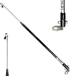 Antena Corta Pipa Linha Anti Cerol Fio Retrovisor 2 Estágios Retrátil Moto Proteção Segurança Preta