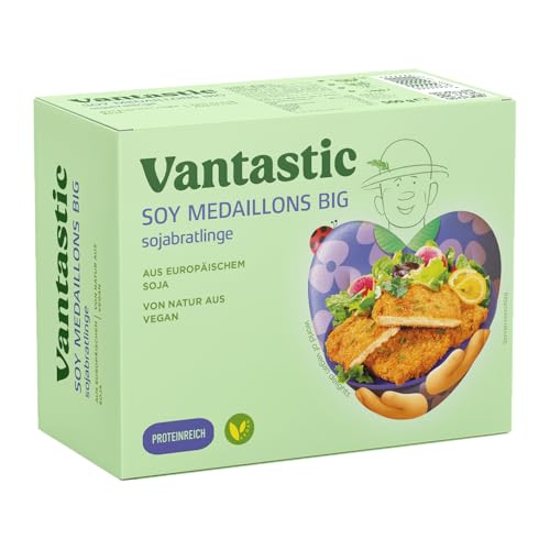 Vantastic foods Big Steaks 500g | Fleischersatz VEGAN | Soja Steaks als Fleischalternative mit Protein | Vegane Schnitzel zum Braten