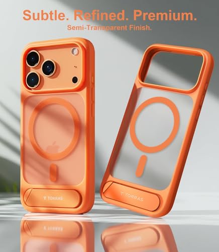 Coque iPhone 17 Pro incassable orange brasier avec support caméra