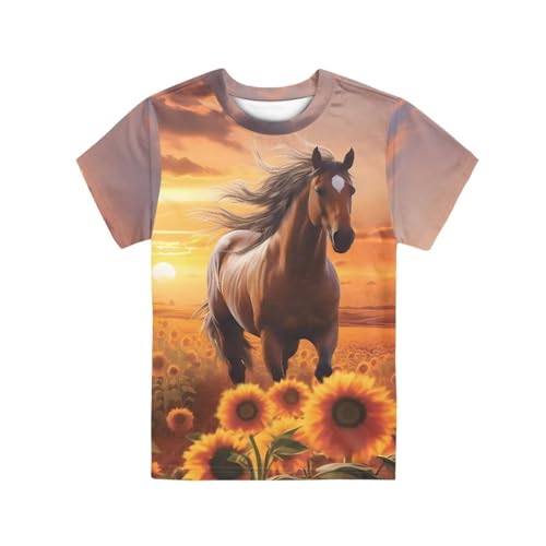Image of JEOCODY Boys Girls Graphic Tees Funny 3D Printed Short Sleeve T-Shirts 3-16T