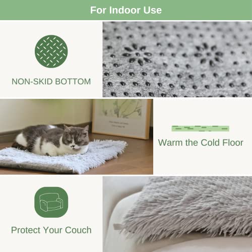 Petfelix Self Warming Cat Mat - Non-Skid Thermal Pet Mat, Cat Blanket For Indoor Cats, Washable Outdoor Insulation For Cat House, Carrier Cat Bed, Gray, 25 * 21 Inches #TOP4