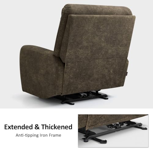 Sillón reclinable tapizado marrón moderno miniatura 5