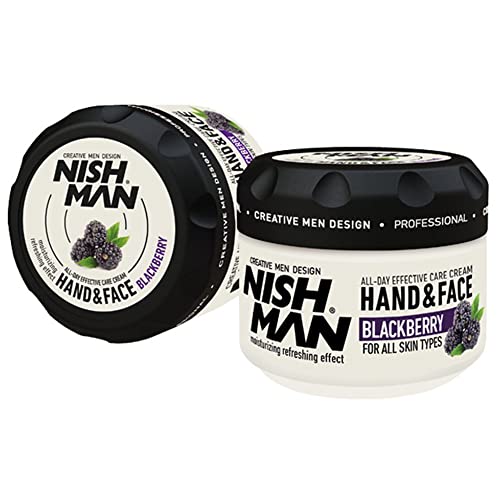 NISHMAN Hand and Face Cream, Blackberry 300ml, Hydrating, Nourishing, and Caring Cream for Healthy Skin