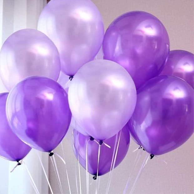 100pcs Dark Purple and Light Purple Balloons - Latex 10" Mixed Purple Shades Balloons - Helium Purple Pearl Balloons for Easter Wedding Birthday Party Festival Graduation Decorations