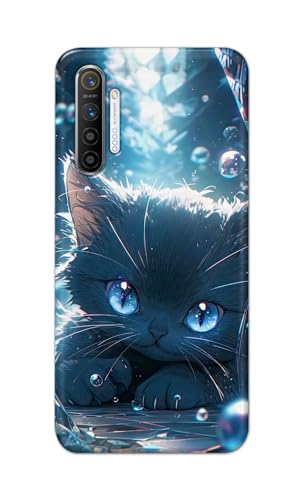 Image of Printed Hard Back Cover Case for Realme XT | Realme X2 | Oppo K5 Back Cover (Cute Cat) -1111
