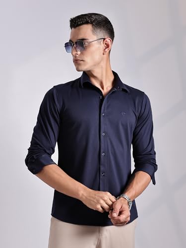 Image of Thomas Scott Men's | Tencel Fabric | Solid | 4 Way Stretchable | Lightweight | Moisture Absorb | Wrinkle Free | Shirt