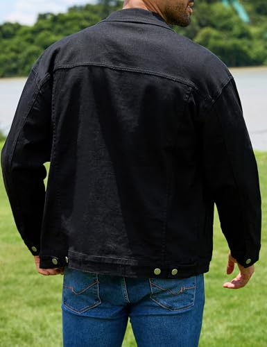 Image of Bindefon Denim Jackets for Men Trucker Jean Jacket Unlined Coats Spring Fall Outfits