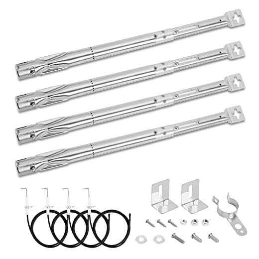 Denmay Universal justerbar gasolgrill brännare tub för de flesta BBQ gasolgrillmodeller, utdragbar längd från 35 cm till 48 cm, rund svans, 4-pack