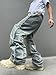 DFGIGT Mens Baggy Jeans Street Rock Style Fringe Frayed Edges Jeans Patchwork Wide Leg Skater Denim Pant Y2k Hip Hop Tassel 2000s Streetwear Loose Relaxed Revival,E10 Blue,Small