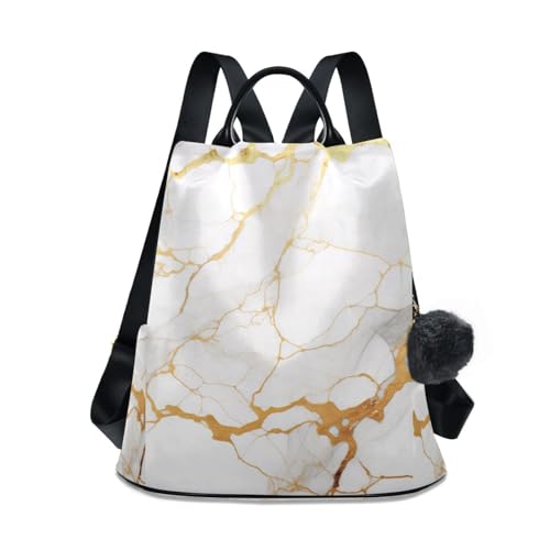 Sac à dos femme marbre chic et finitions dorées haute qualité