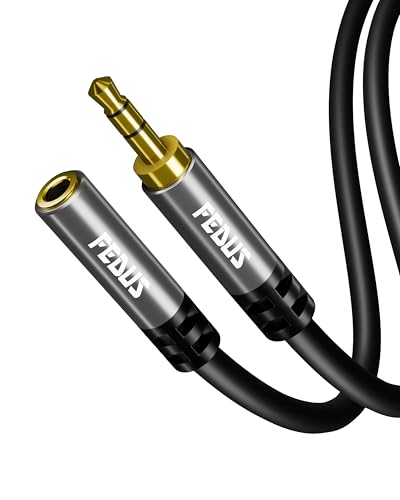 Image of FEDUS Aux Cable for Speakers, Aux Extension Cable, 3.5 mm Male to Female Audio Cable with Microphone 1 Meter TRRS 4 Pole Stereo Audio Extender Cord Aux Cable for Car, Earphone, Headphone, Phone,Tablet