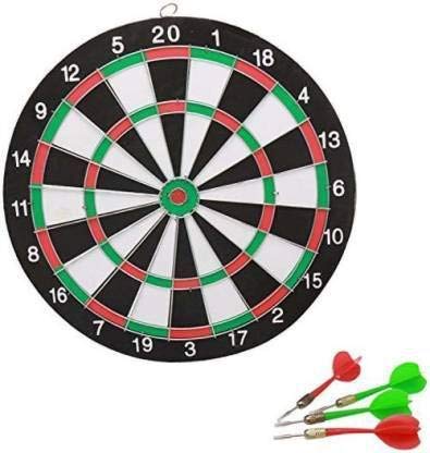HK - Double Sided Professional Dart Boards for Adults and Kids | Outdoor Game with Wooden Board & 4 Steel Tip Darts