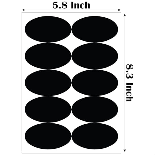 Image of CVANU Spice Jar Label Stickers (100PCS - Black) Self-Adhesive Kitchen Container Labels with White Marker | Matte Writable Stickers for Spice Bottles, Storage & Masala Boxes | Oval Design Blank Labels