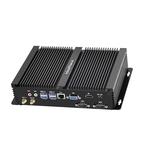Image of Fanless Mini Desktop PC, i5 8th Gen. 4 Cores CPU, 16GB DDR4 RAM+256GB NVMe SSD, 4K: 4096x2304, 2xCOM RS232, 4K: 4096x2304, HD, VGA, WF+BT, Full Metal case