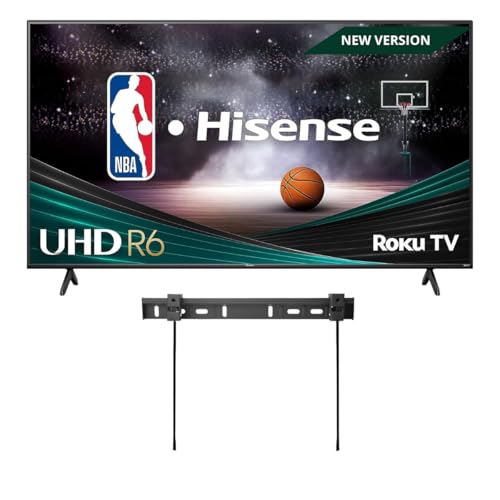Image of Hisense 55R6030N 55" Class R6 V-2025 Series 4K UHD Smart Roku TV – HDR10, Dolby Audio, Voice Remote, Streaming Apps and Wall Mount Included
