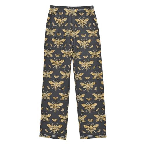 Pajama Pants Golden Insects Bees PJ Bottoms Sleepwear Lounge Sleep Pant with Pockets