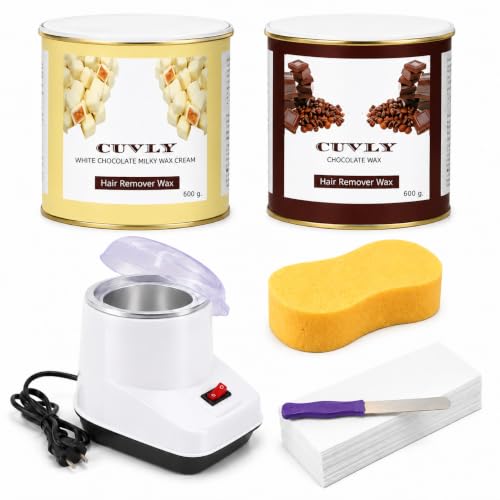 Image of Wax Heater Machine Waxing Kit Combo Machine White Chocolate Cream (550 gm) ChocolateWax (550 gm), Strips (70pcs), Spatula(Kinfe),Sponge (Wax, Cram Wax) Waxing For Women