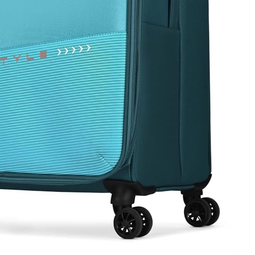 Image of Skybags Genesis Set of 3 Soft Luggage (55 Cm + 69 Cm + 79 Cm) | Soft Luggage Trolley with 8 Wheels and 3 Digit Combination Lock | Teal | Unisex