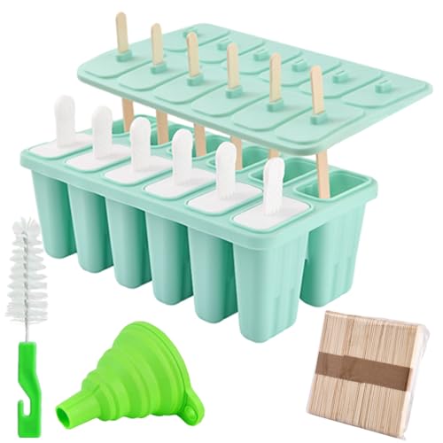 Bell Dream Popsicle Molds，Popsicle Mold 12 Pieces Popsicle Molds Silicone Bpa Free Ice Pop Mold Easy Release,With 50 Sticks cover