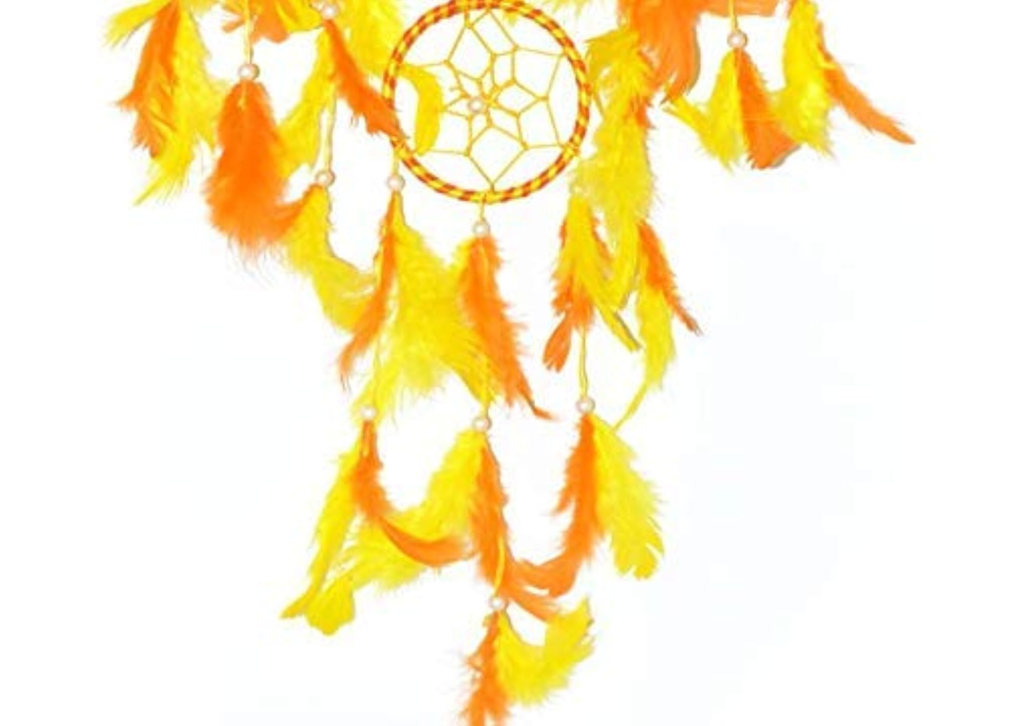 Dream Catcher 5 Rounds Orange Yellow Combo, Decorative Gift