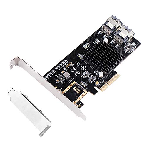 Carte PCIe SATA 8 ports internes avec câble Mini SAS SFF8087 pour extension SSD PC
