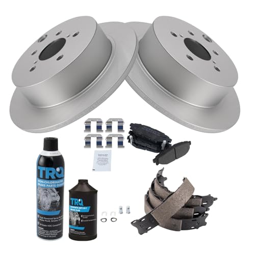 Image of TRQ Rear Brake Pad & Rotor Kit Semi-Metallic Compatible with 2017-2018 Subaru Crosstrek 2014-2018 Forester 2012-2018 Impreza 2013-2015 XV Crosstrek